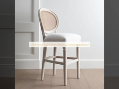 solid wood frame linen fabric upholstered barstool