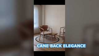 Solid Wood Cane Back Chair with Upholstered Seat | Dining & Café Chair