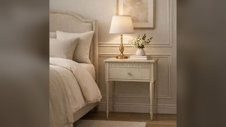 French Cream Nightstand Elegant Bedroom Storage