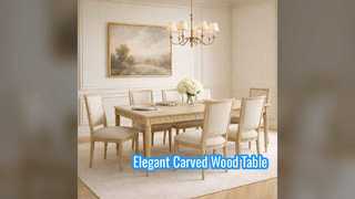 French Style Carved Wood Dining Table