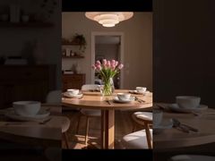 Nordic Minimalist Solid Wood Dining Table with Pedestal Base | Modern Dining Furniture