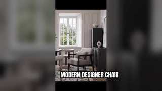 Upholstered Modern Barrel Back Dining Chair | Solid Wood Designer Dining Chair