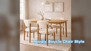 Nordic Boucle Chair Oak Minimalist Style