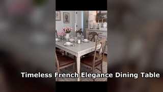 Meja Makan Kayu Solid Ukiran Gaya Perancis | Furnitur Makan Elegan 160×90×76 cm