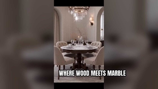 Solid Wood & Marble Dining Table Set | Luxury Dining Table with Matching Chairs